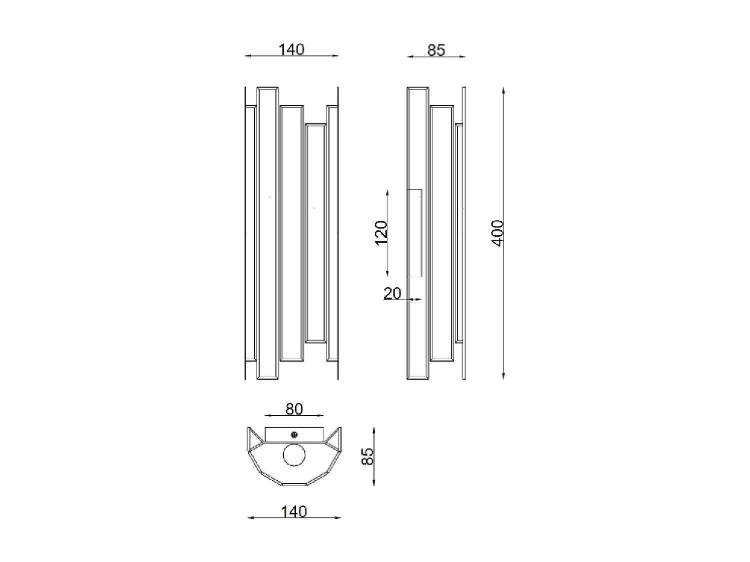 Lampada da Parete Metallo e Vetro Bredos Oro