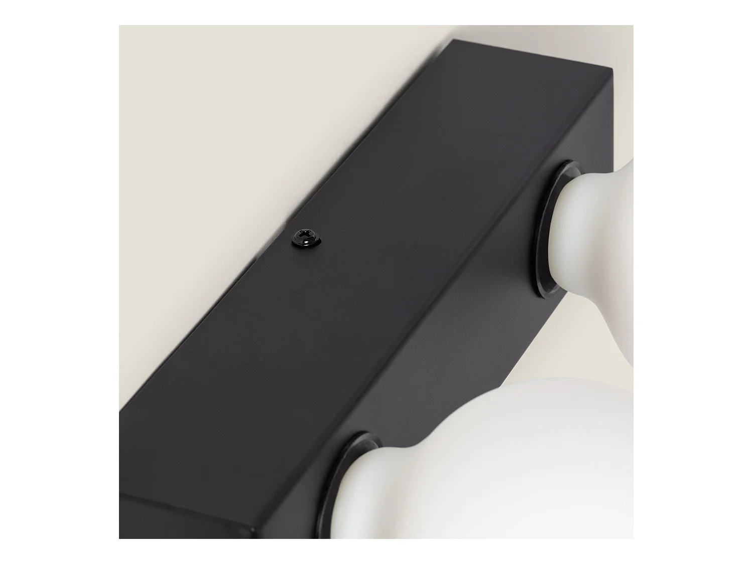 Lampe Murale Salle de Bain Métal 2 Spots Aizkra Noir