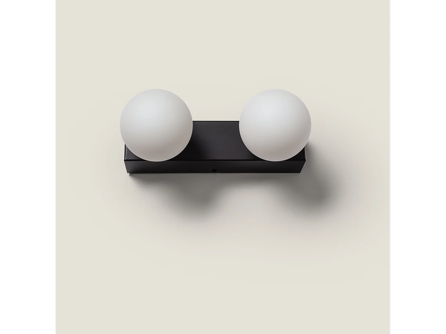 Lampe Murale Salle de Bain Métal 2 Spots Aizkra Noir