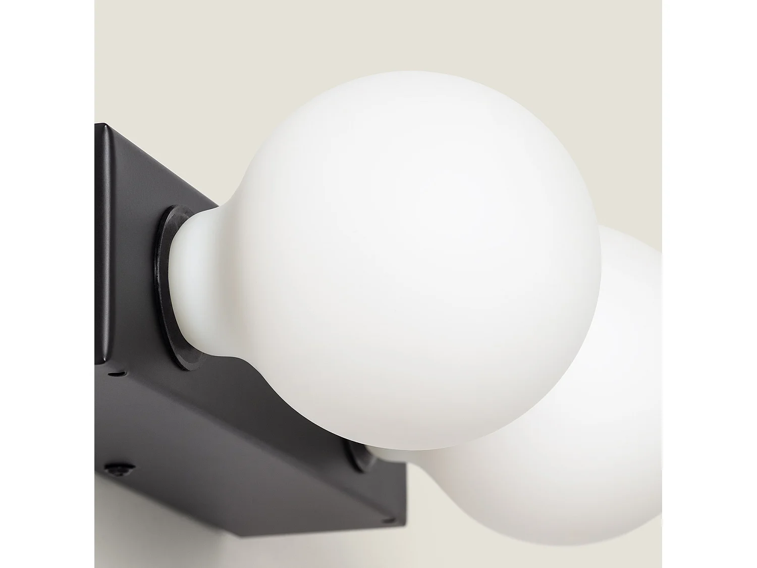 Lampe Murale Salle de Bain Métal 2 Spots Aizkra Noir