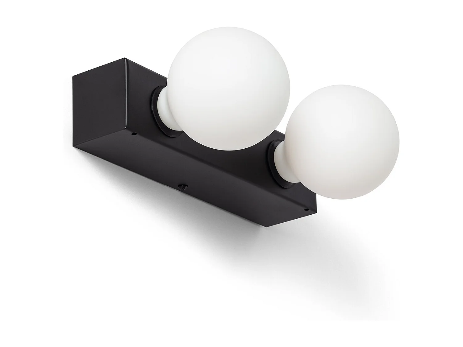 Lampada da Parete Bagno Metallo 2 Faretti Aizkra Nero