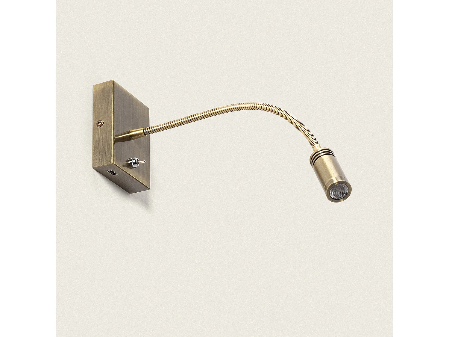 Lampe Murale Métal avec Port USB Apsley Doré