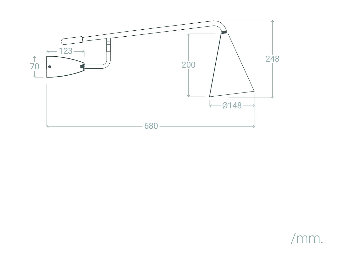 Lampe murale Articulée LED Aluminium 8W Elise  Noir