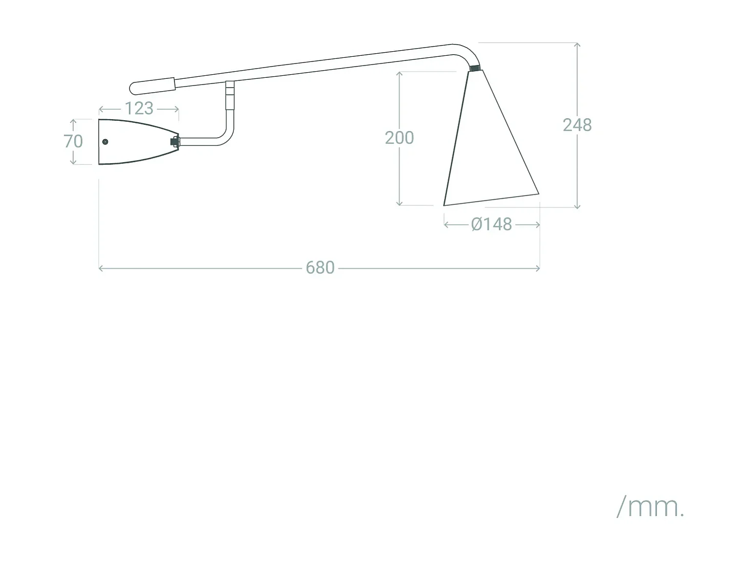Lampe murale Articulée LED Aluminium 8W Elise  Noir