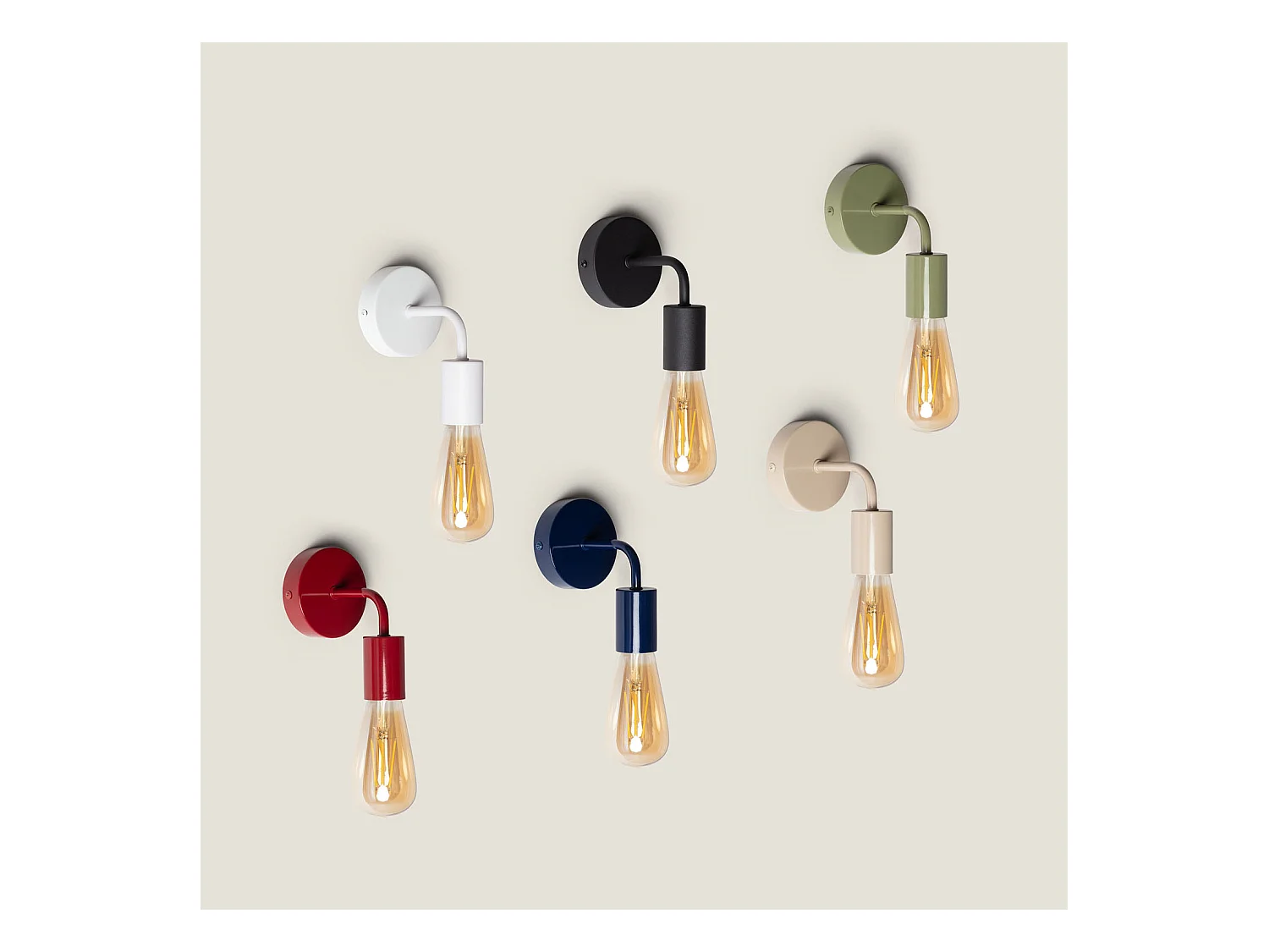 Lámpara de Pared de Metal Jayso Rojo