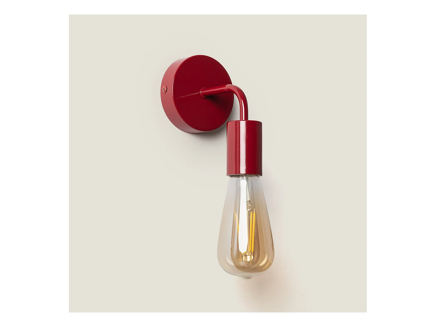 Lámpara de Pared de Metal Jayso Rojo