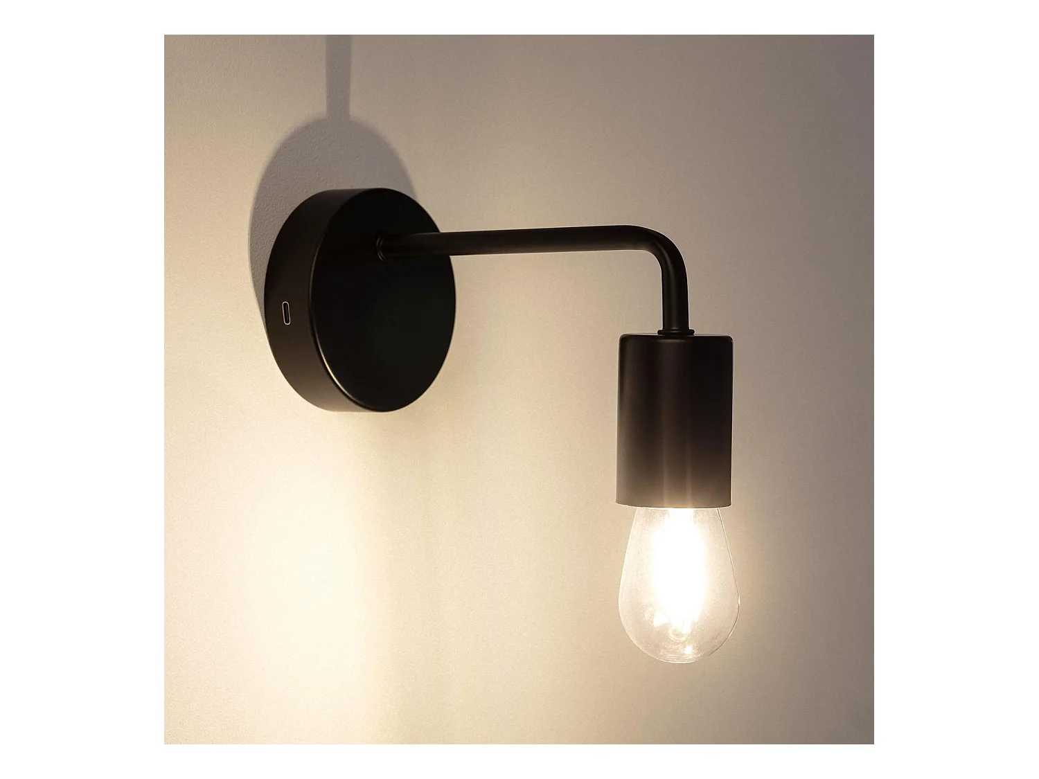 Lampe Murale en Métal Jayso avec Batterie USB Rechargeable Noir