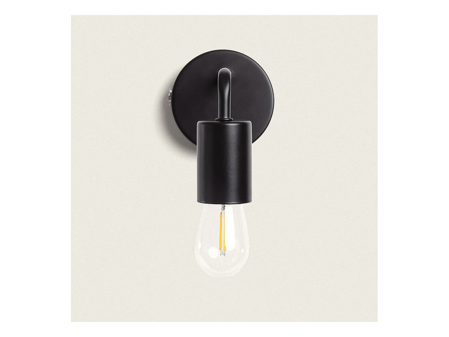 Lampe Murale en Métal Jayso avec Batterie USB Rechargeable Noir