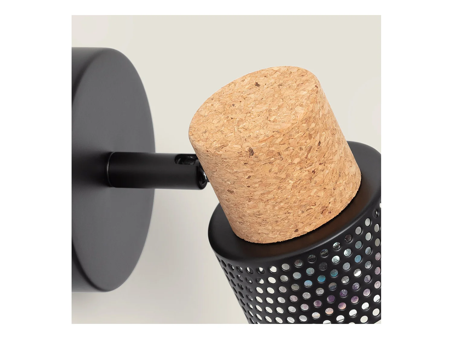 Lampe Murale Métal et Liège Liksy Noir