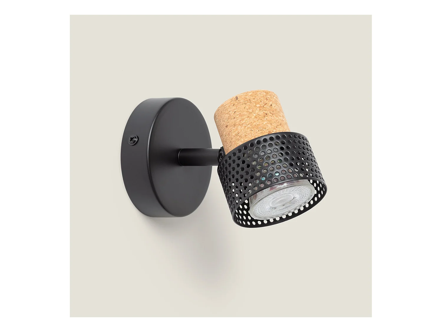 Lampe Murale Métal et Liège Liksy Noir