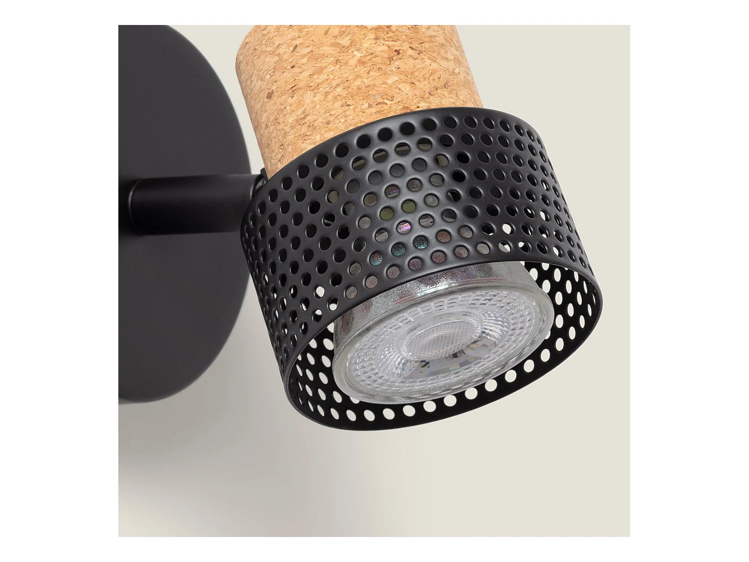 Lampe Murale Métal et Liège Liksy Noir