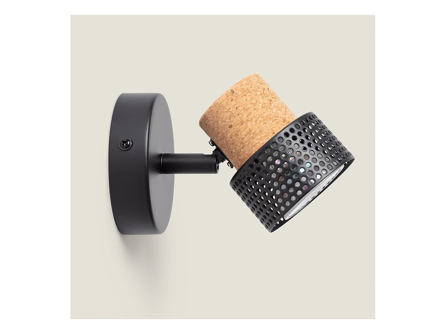 Lampe Murale Métal et Liège Liksy Noir