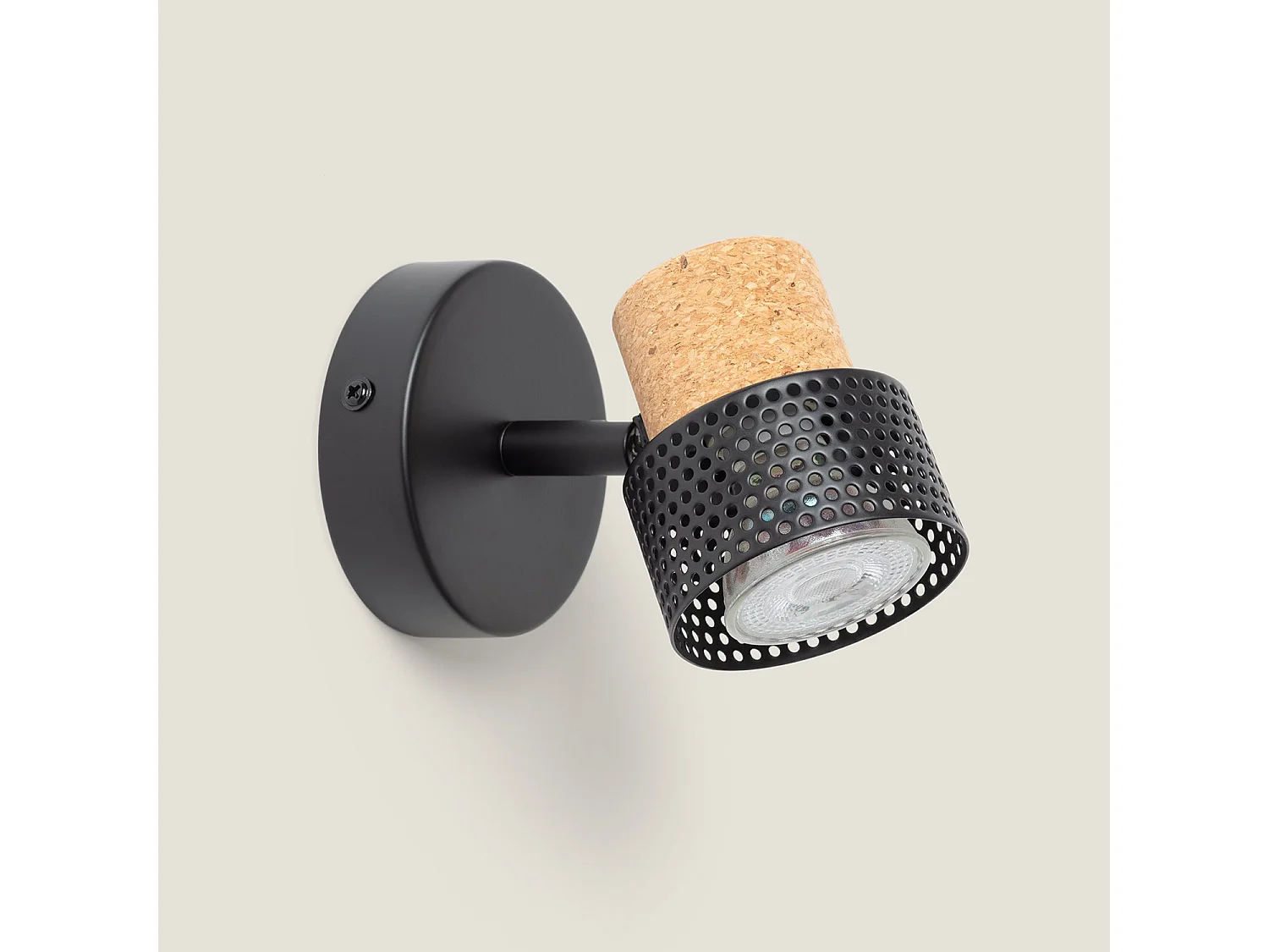 Lampe Murale Métal et Liège Liksy Noir