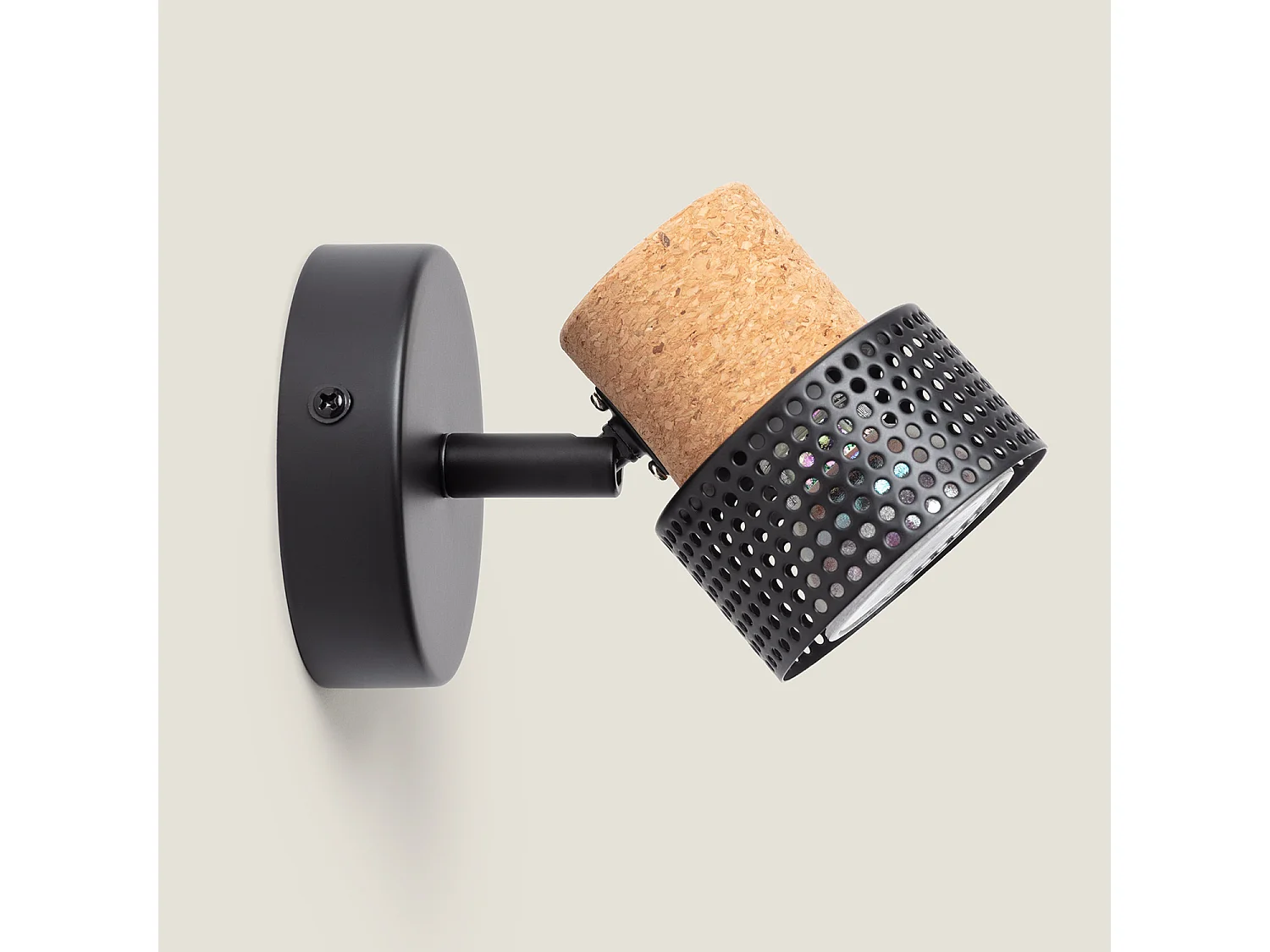 Lampe Murale Métal et Liège Liksy Noir