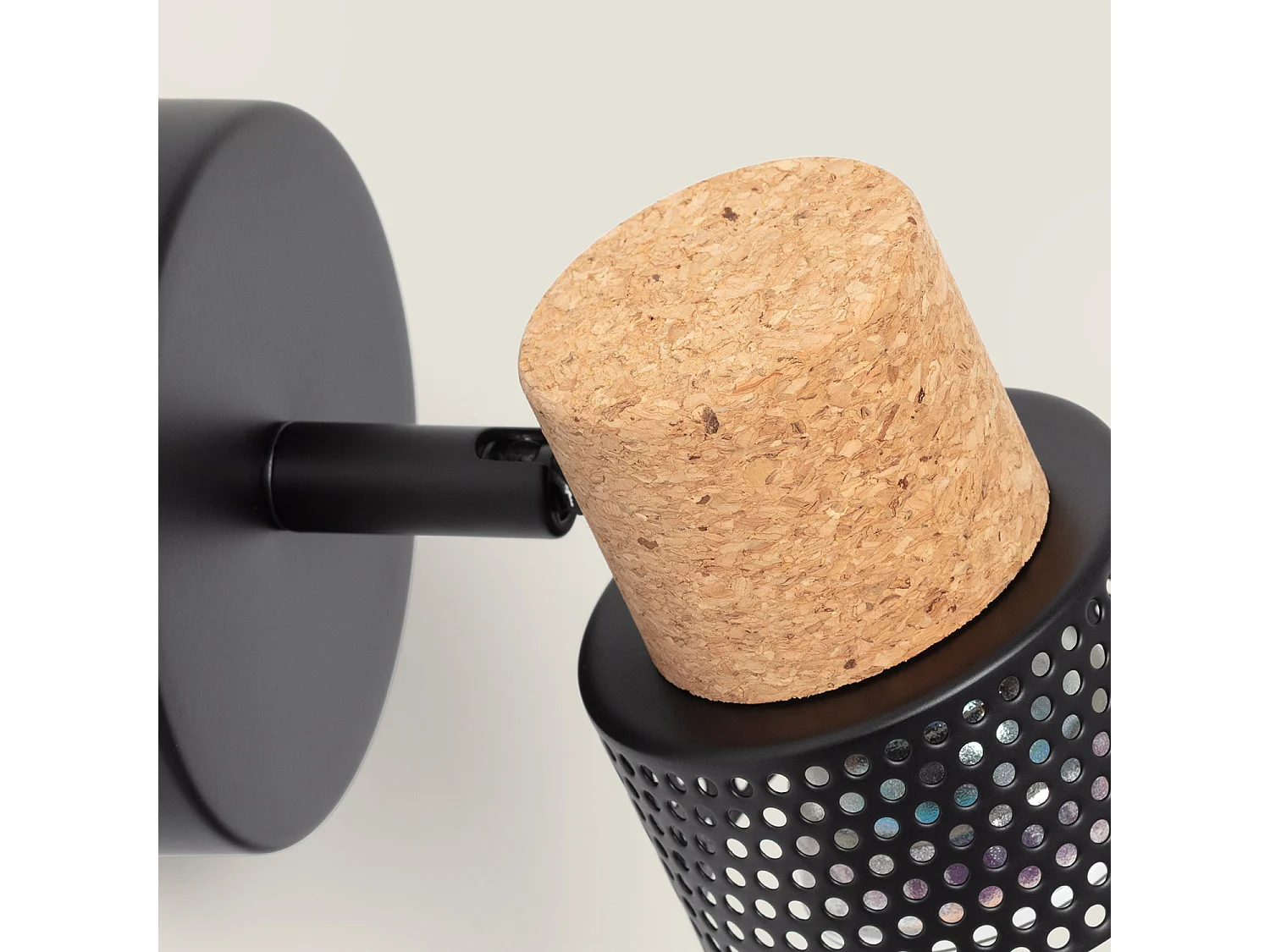 Lampada da Parete Metallo e Sughero Liksy Nero