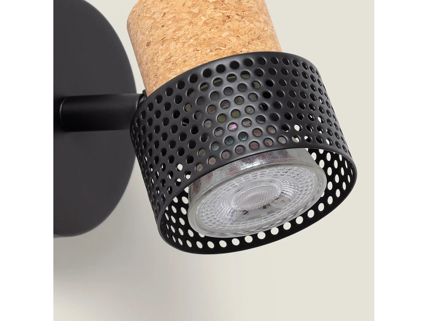 Lampada da Parete Metallo e Sughero Liksy Nero