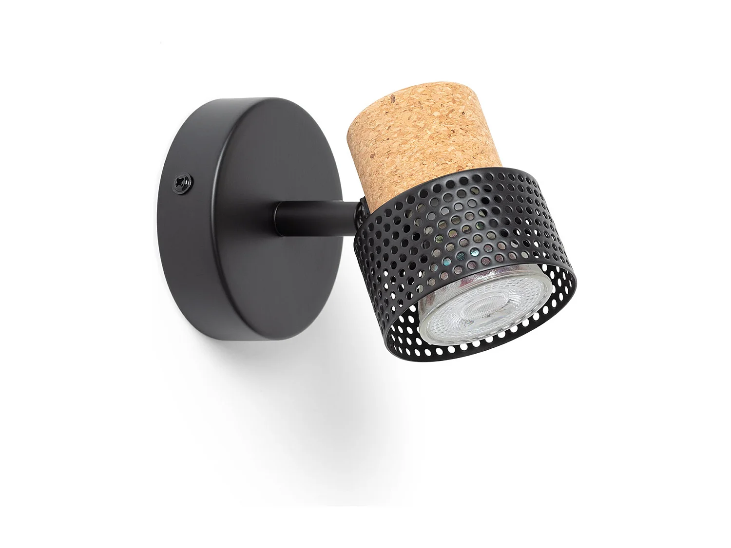 Lampe Murale Métal et Liège Liksy Noir