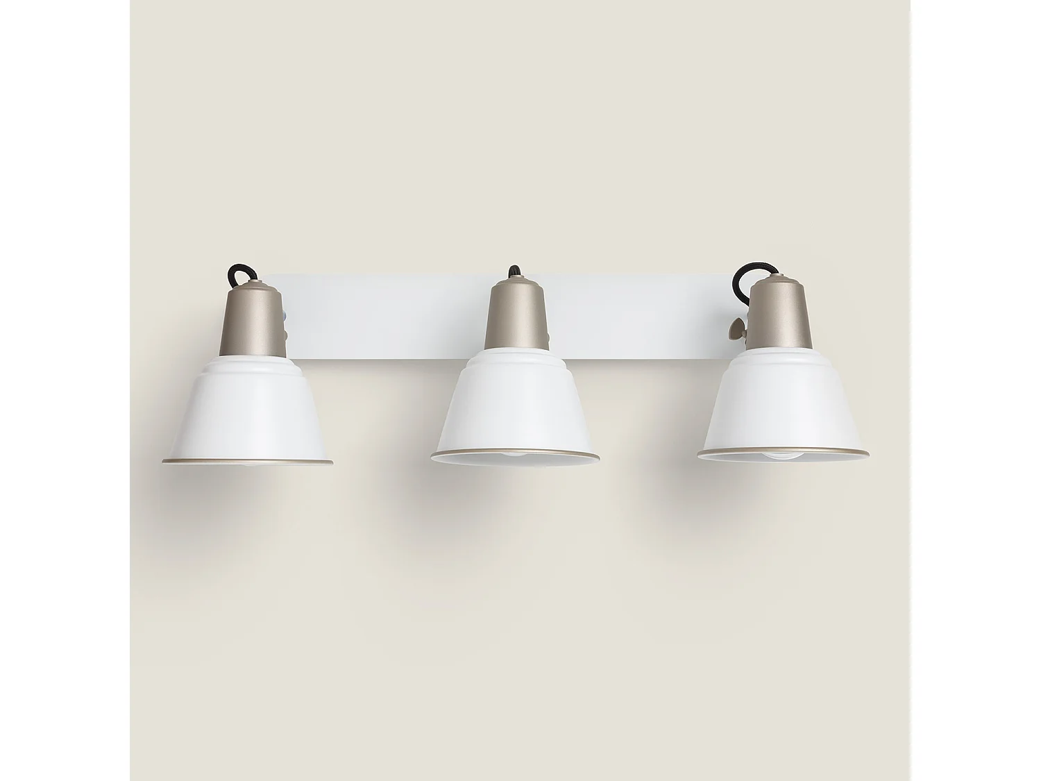 Lampada da Parete Bagno Metallo 3 Faretti Birzay Bianco