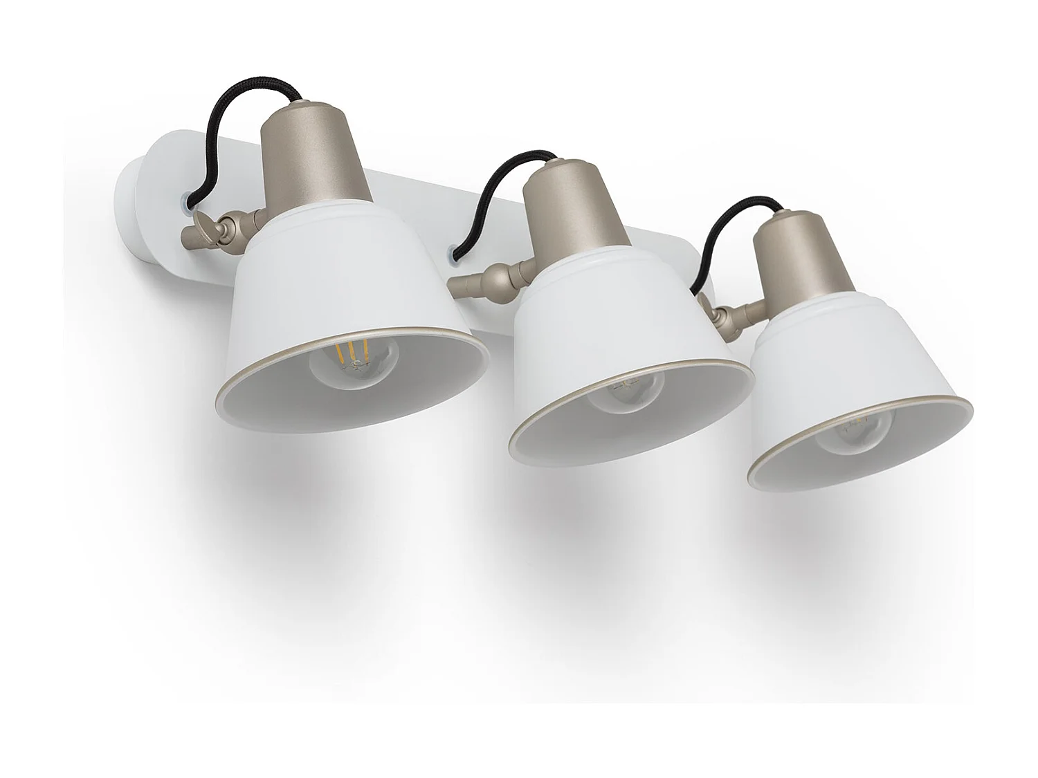 Lámpara de Pared Baño Metal 3 Focos Birzay Blanco