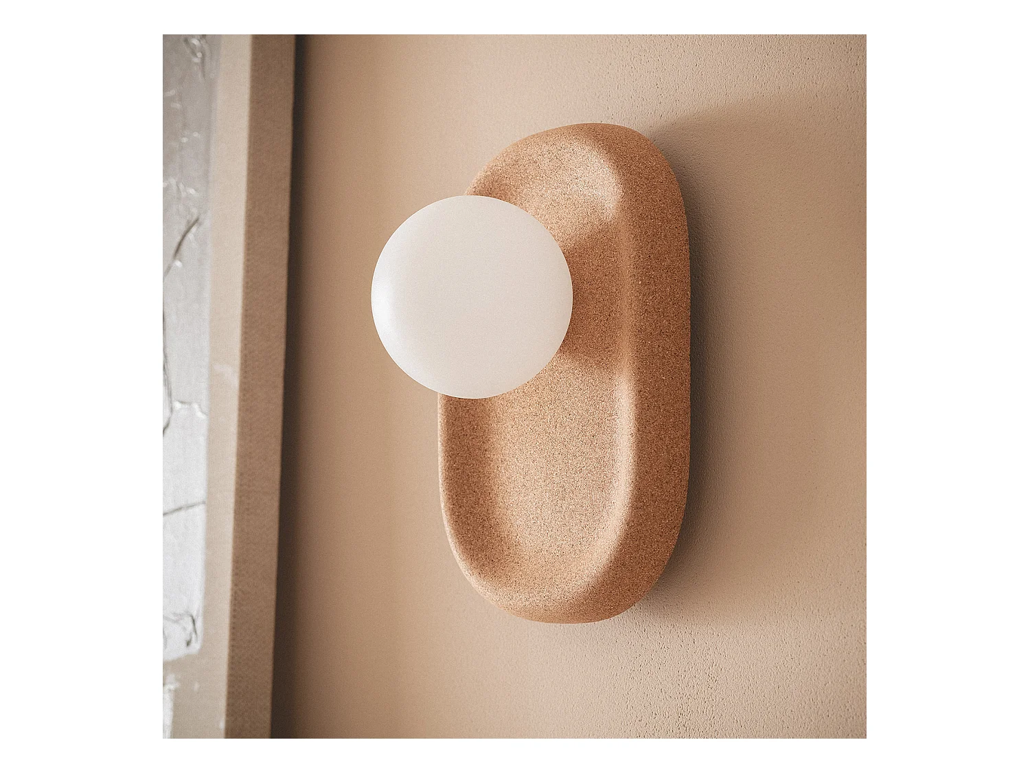 Lampe Murale Métal et Liège Leshna Naturel