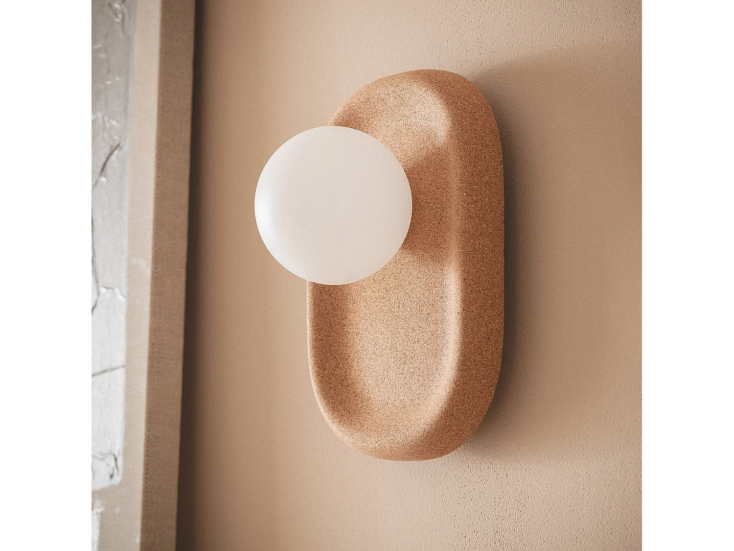 Lampe Murale Métal et Liège Leshna Naturel