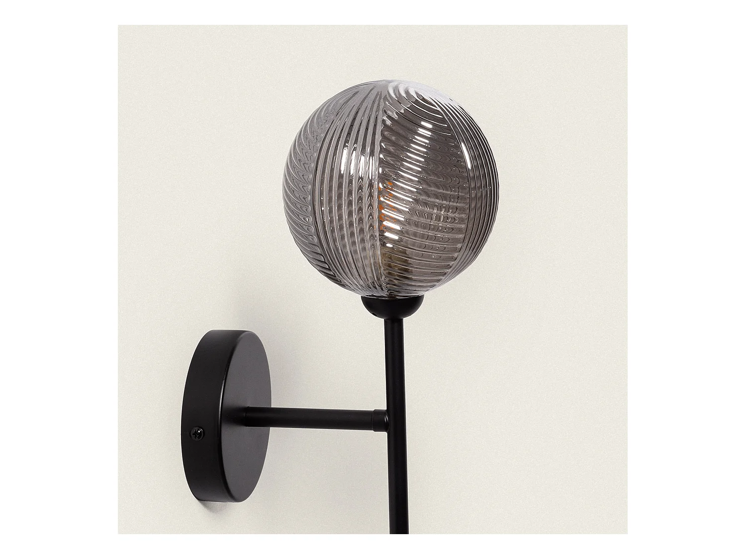 Lampada da Parete Metallo e Vetro Abbie Grigio Smoke