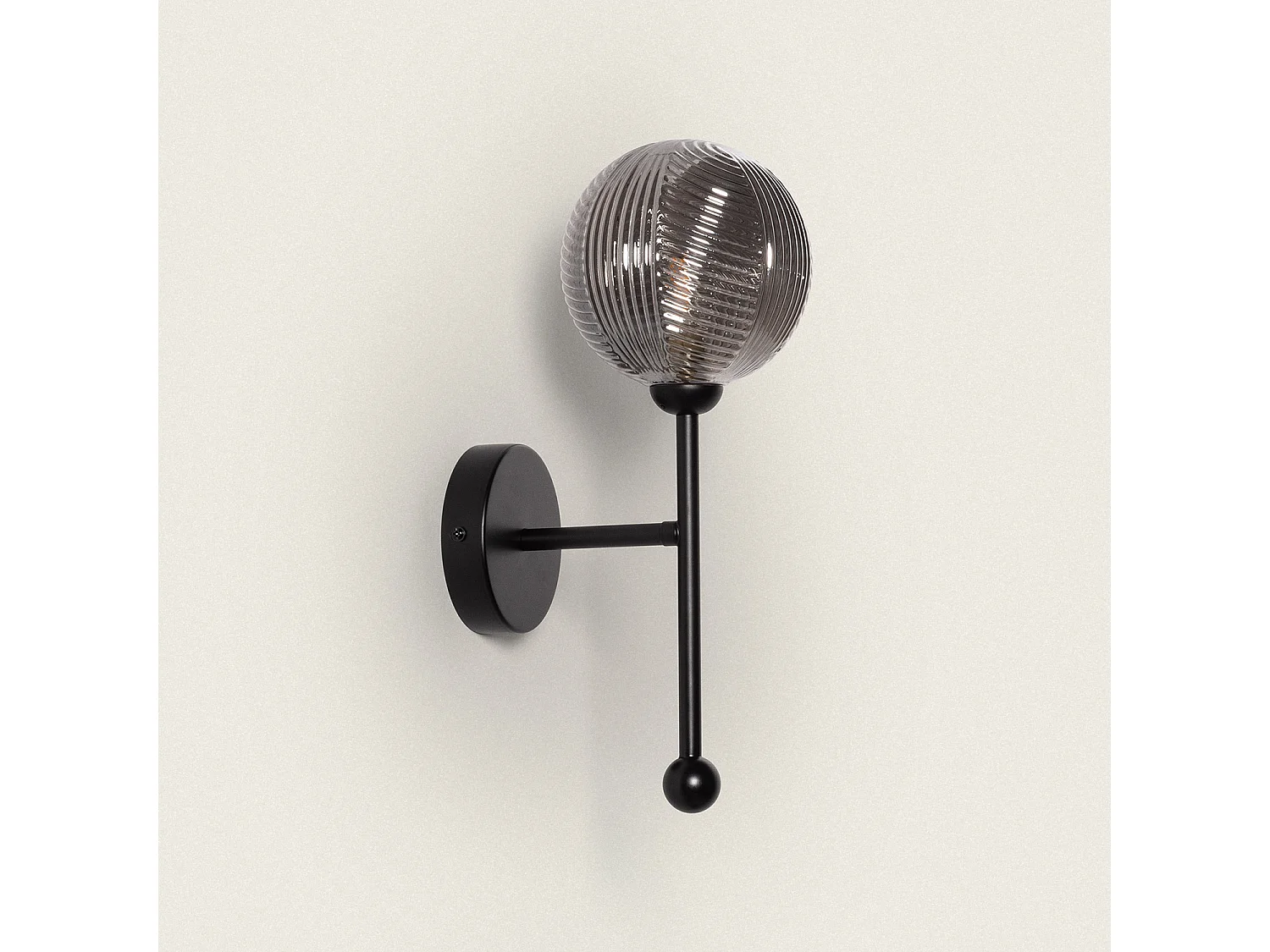 Lampe Murale Métal et Verre Abbie Gris Fumée