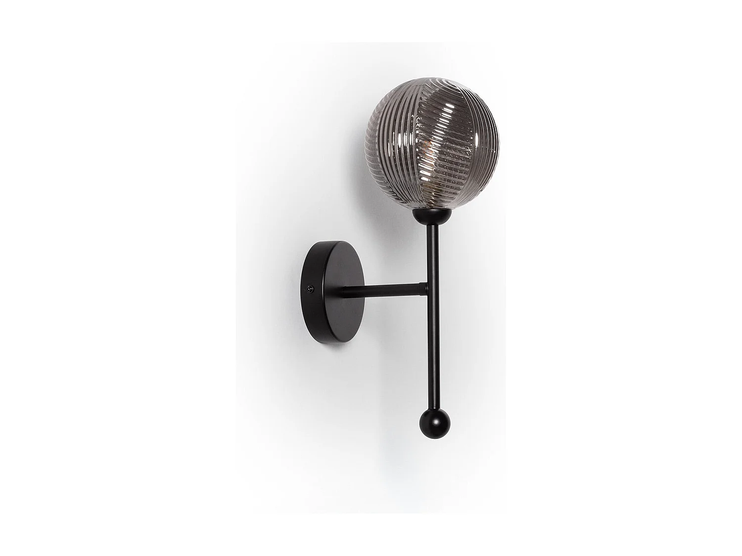 Lampe Murale Métal et Verre Abbie Gris Fumée