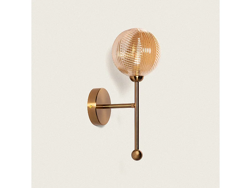 Lámpara de Pared Metal y Cristal Abbie Gris Humo