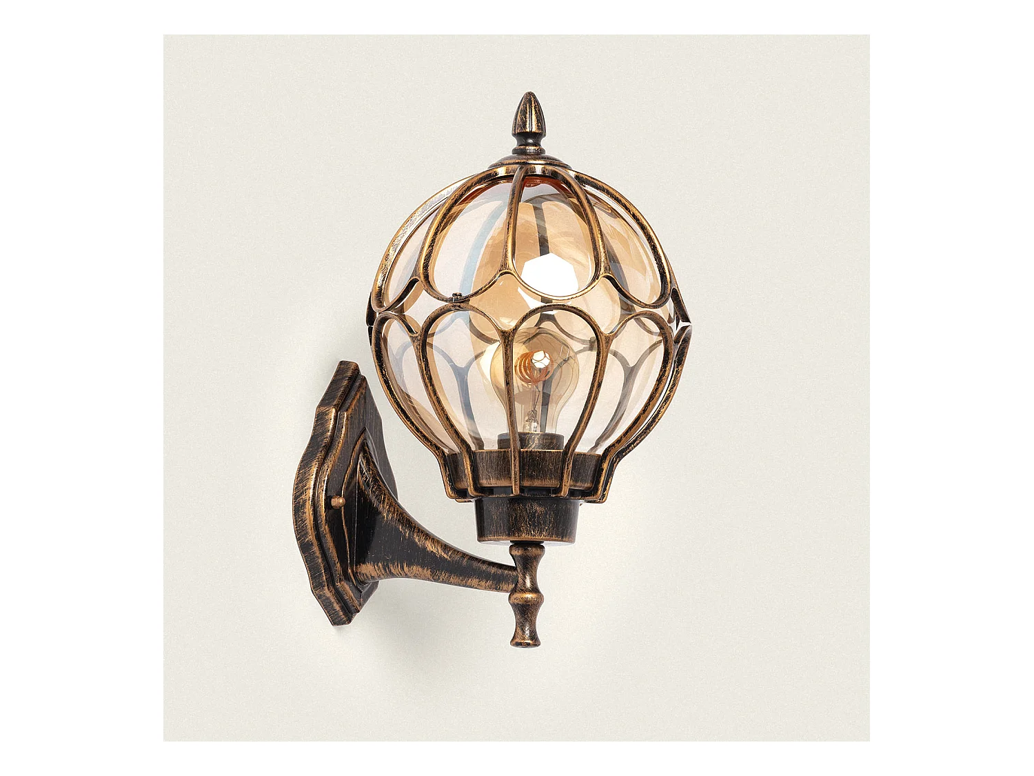 Lampe Murale Extérieure Aluminium Brindox Doré