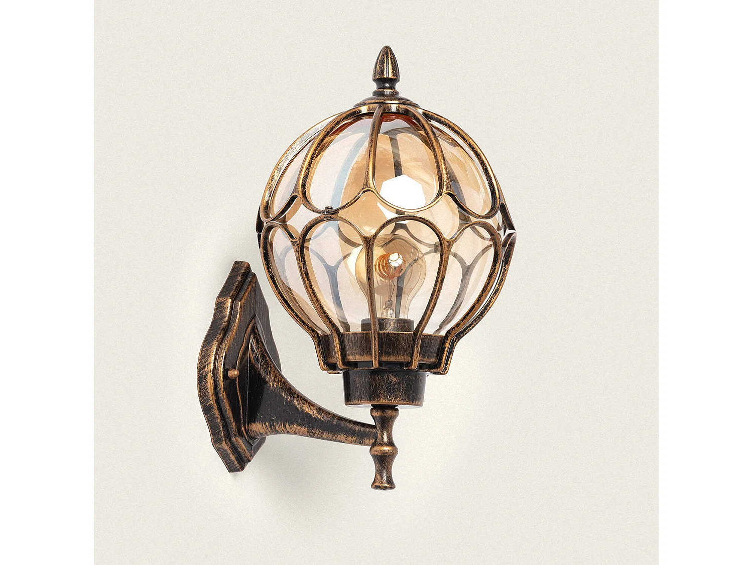 Lampe Murale Extérieure Aluminium Brindox Doré