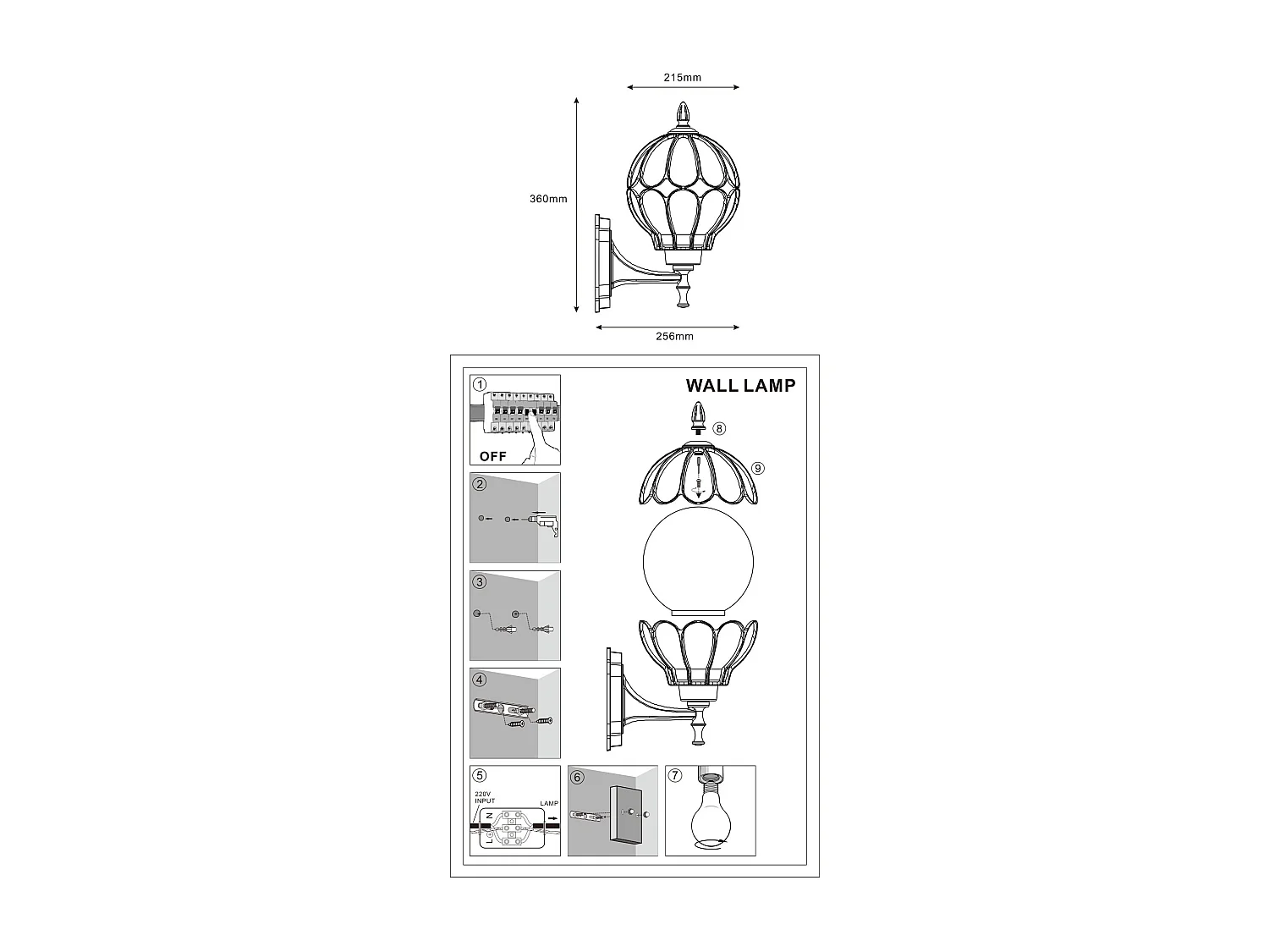 Lampe Murale Extérieure Aluminium Brindox Doré