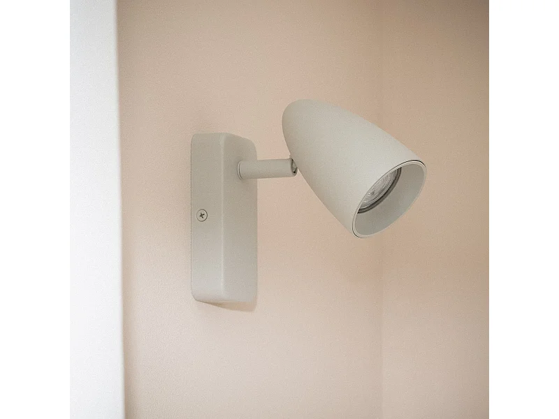 Applique da Parete Alluminio Rettangolare Adrien 1 Faretto Grigio Pietra