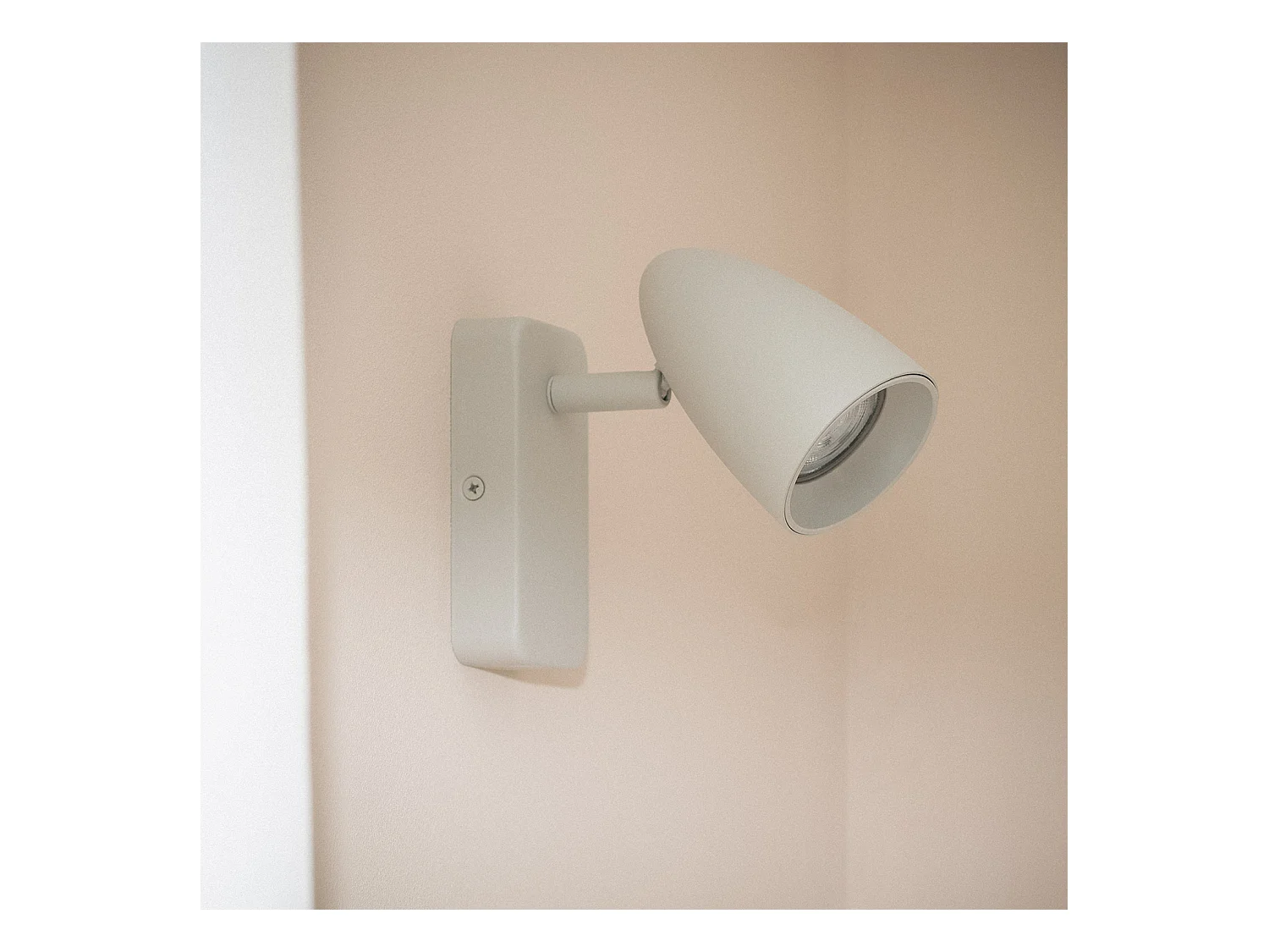 Applique da Parete Alluminio Rettangolare Adrien 1 Faretto Grigio Pietra