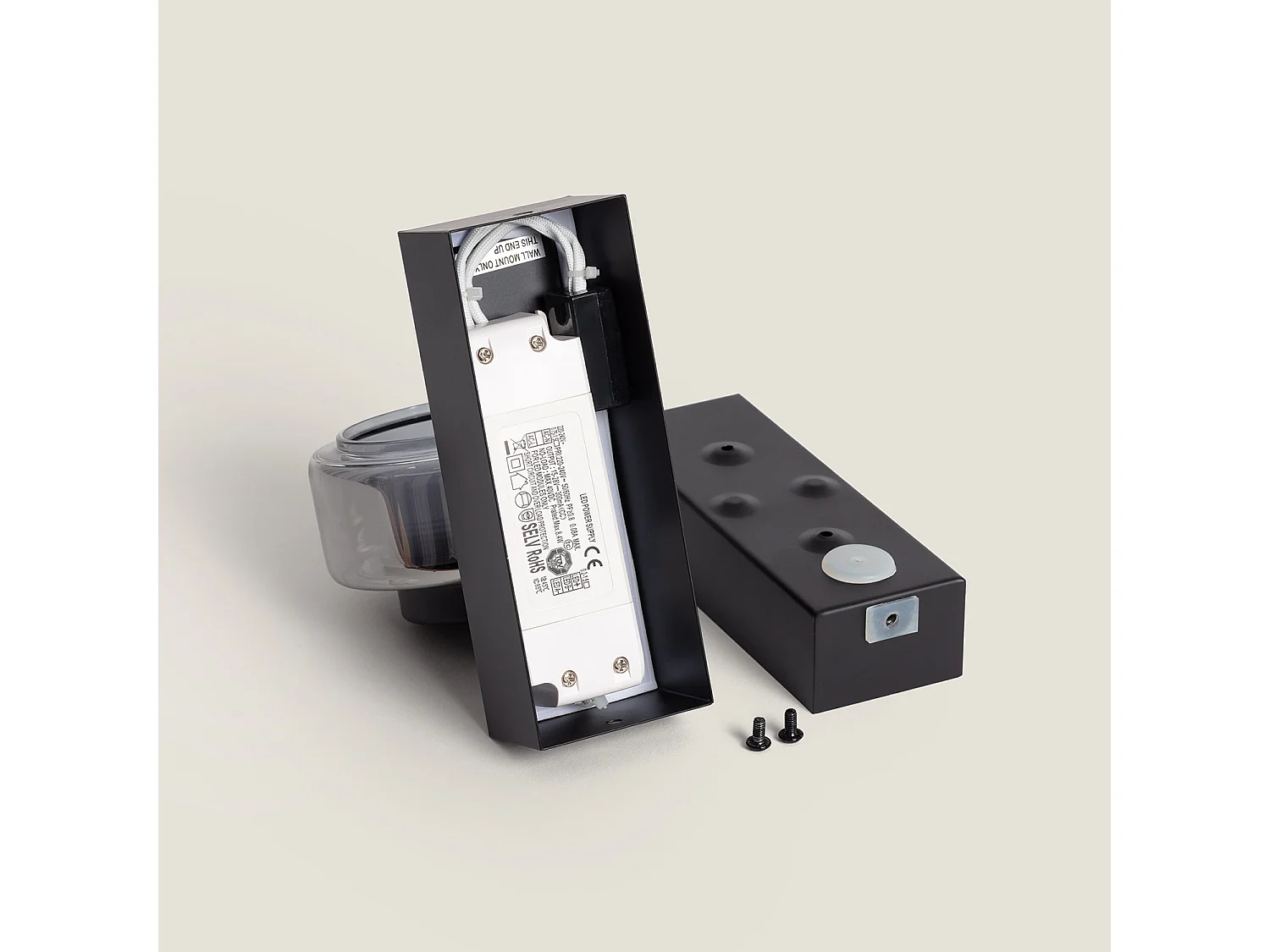 Lampada LED da Parete Bagno 4W Metallo e Vetro Zisna Nero