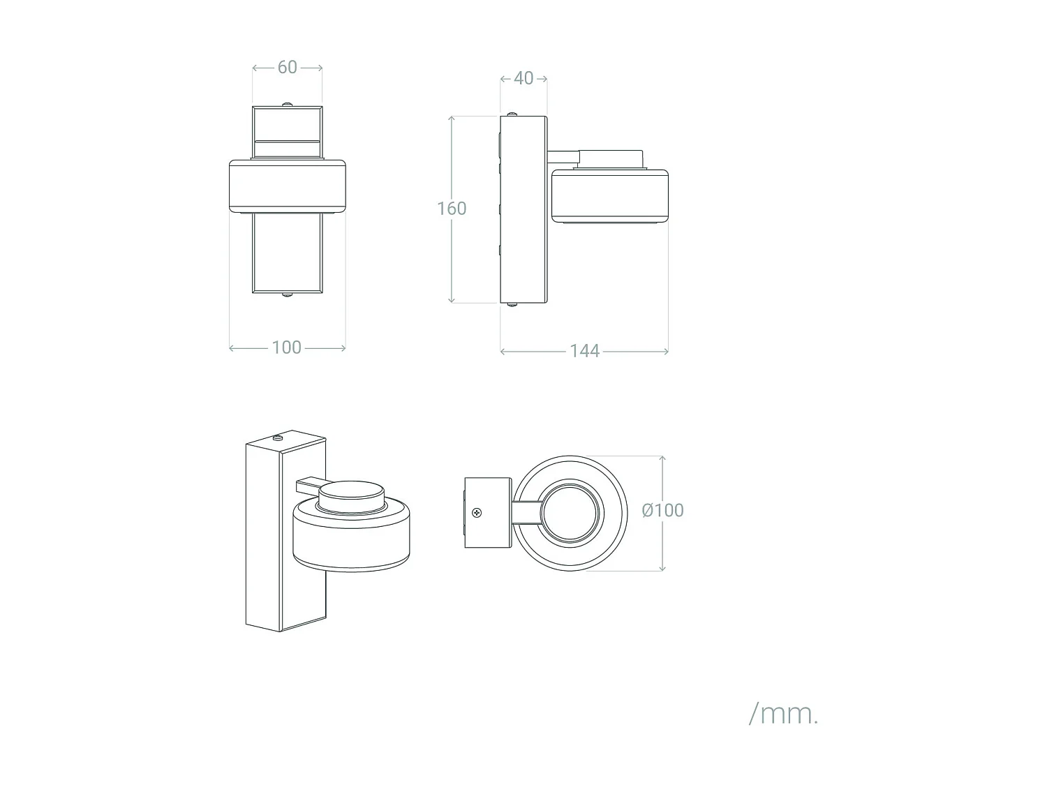 Lampada LED da Parete Bagno 4W Metallo e Vetro Zisna Nero