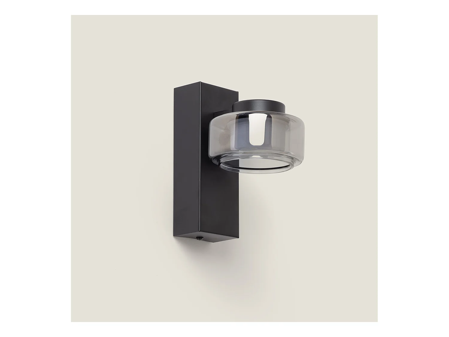 Lampe Murale LED 4W Salle de Bain Métal et Verre Zisna Noir