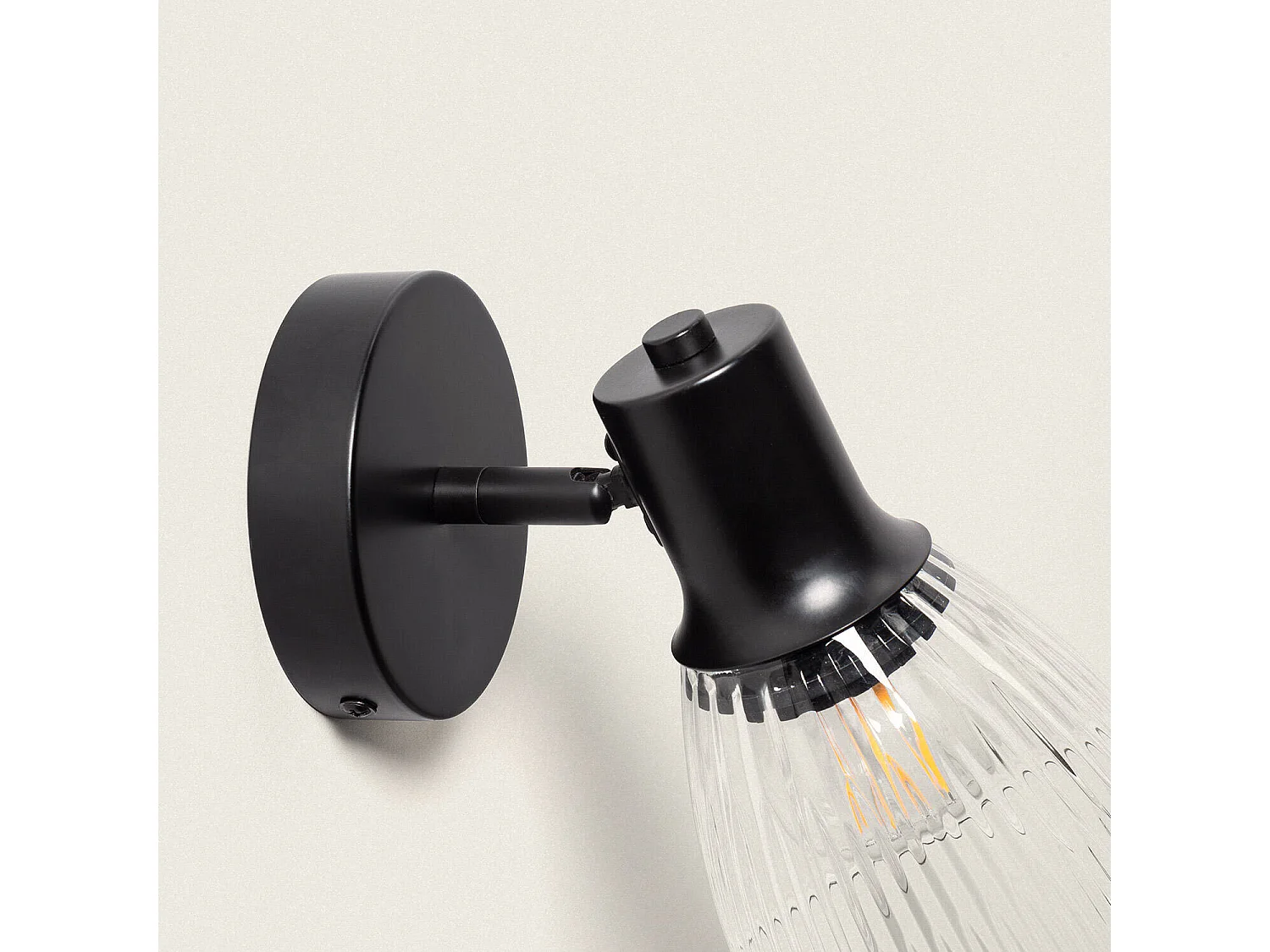 Aplique de Pared Metal y Cristal Aron Negro