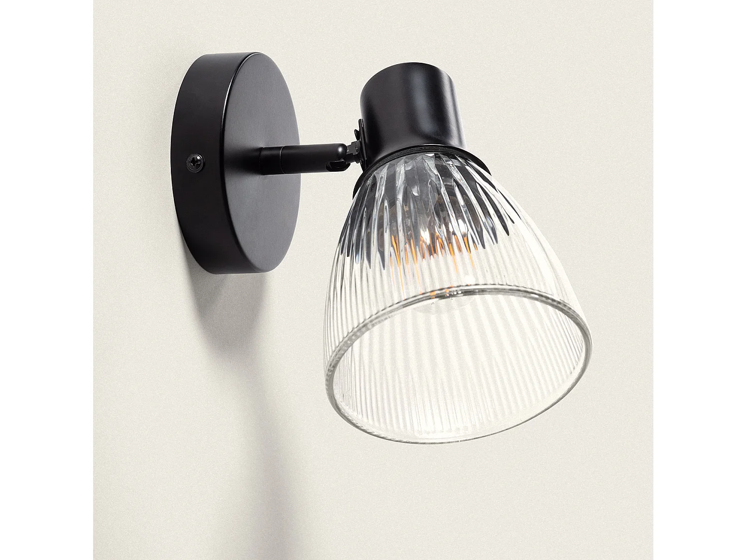 Aplique de Pared Metal y Cristal Aron Negro