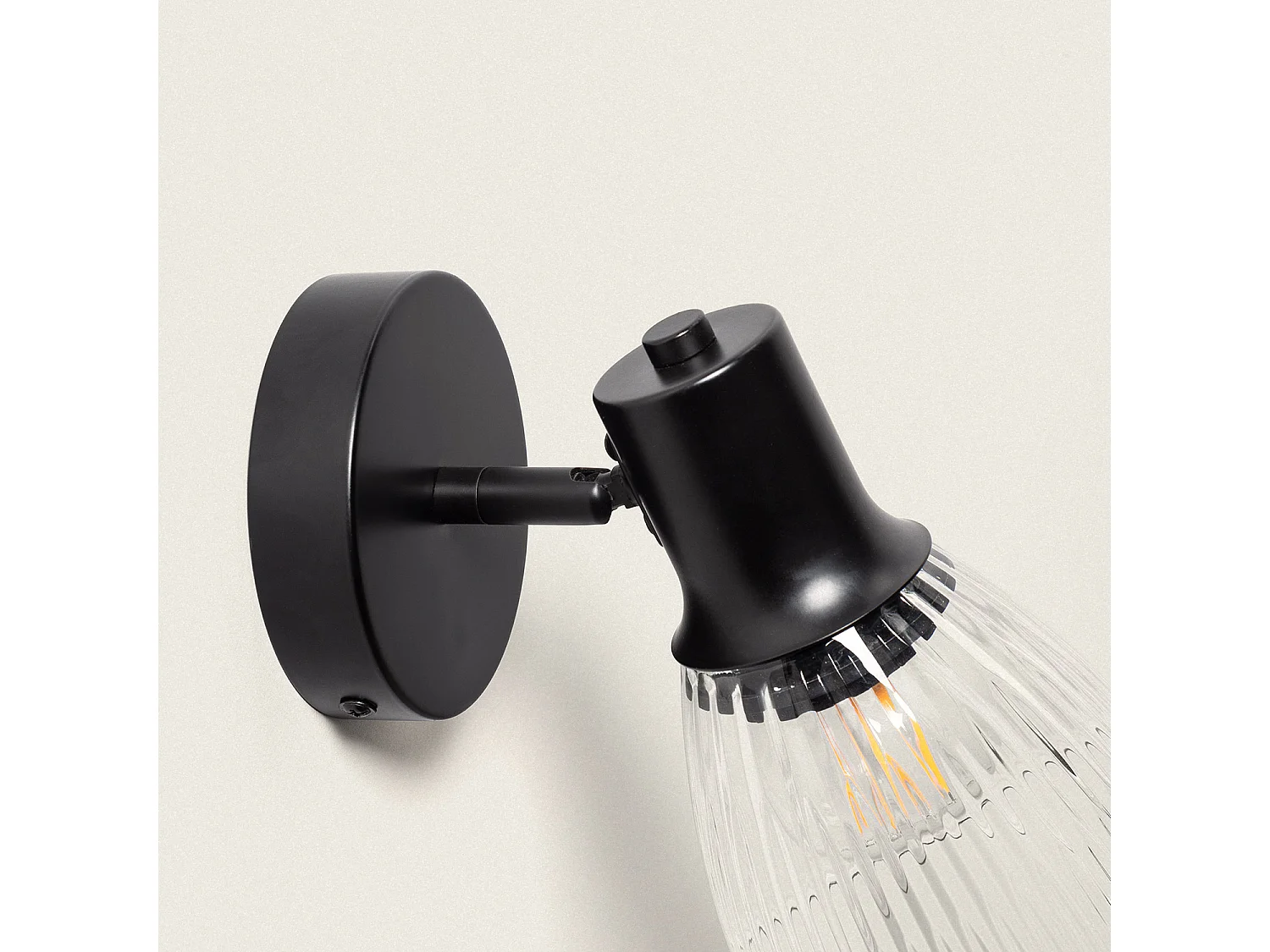 Aplique de Pared Metal y Cristal Aron Negro