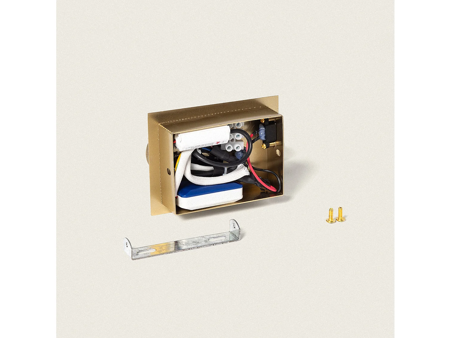 Lampada da Parete LED 2.5W Quadrata in Alluminio con Presa USB Gazny Oro