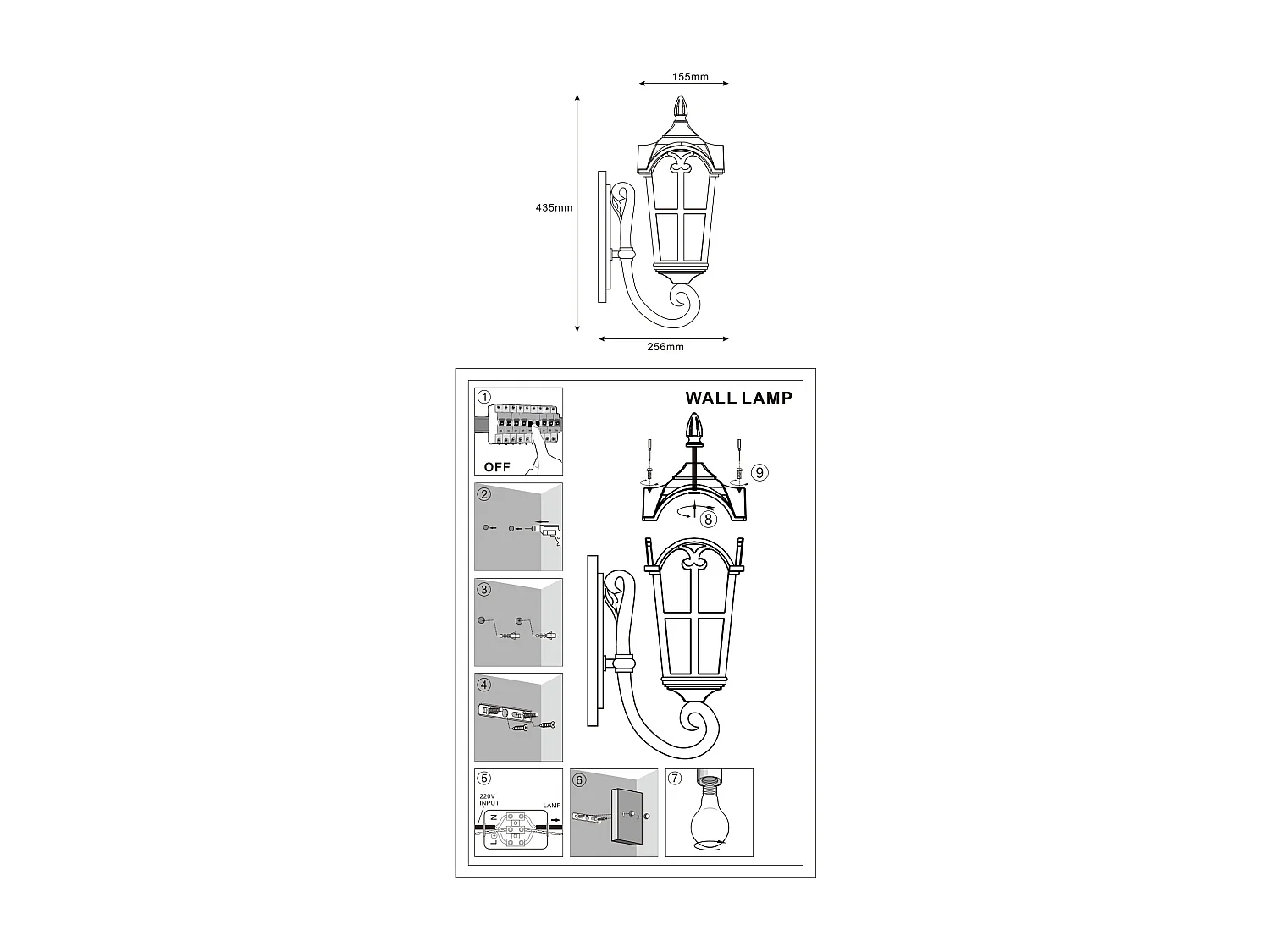 Lampe Murale Extérieure Aluminium Marnot Rouille
