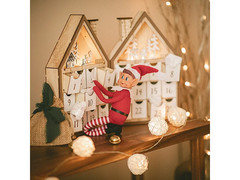 Calendario dell'Avvento LED con Batteria Joulud Naturale