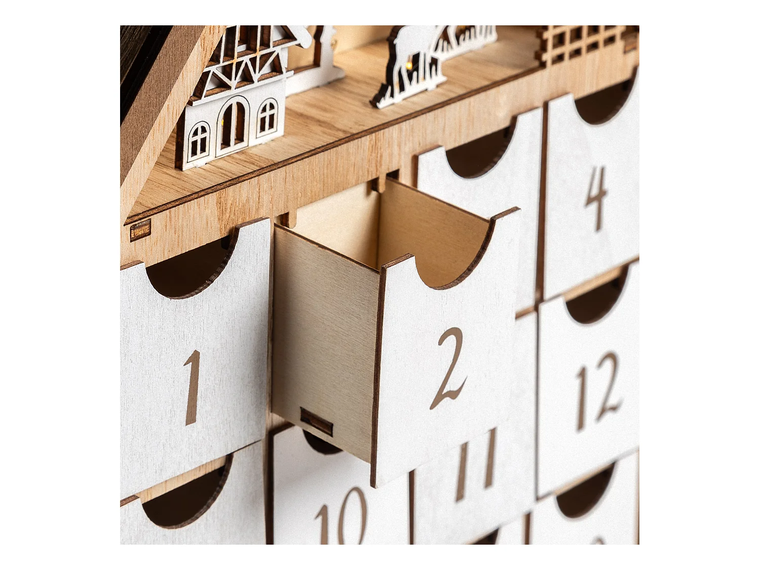 Calendario dell'Avvento LED con Batteria Joulud Naturale