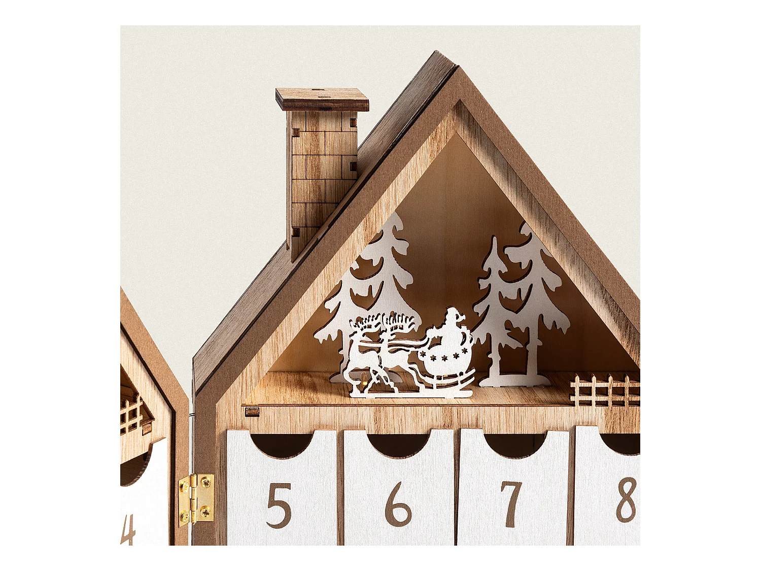 Calendario dell'Avvento LED con Batteria Joulud Naturale