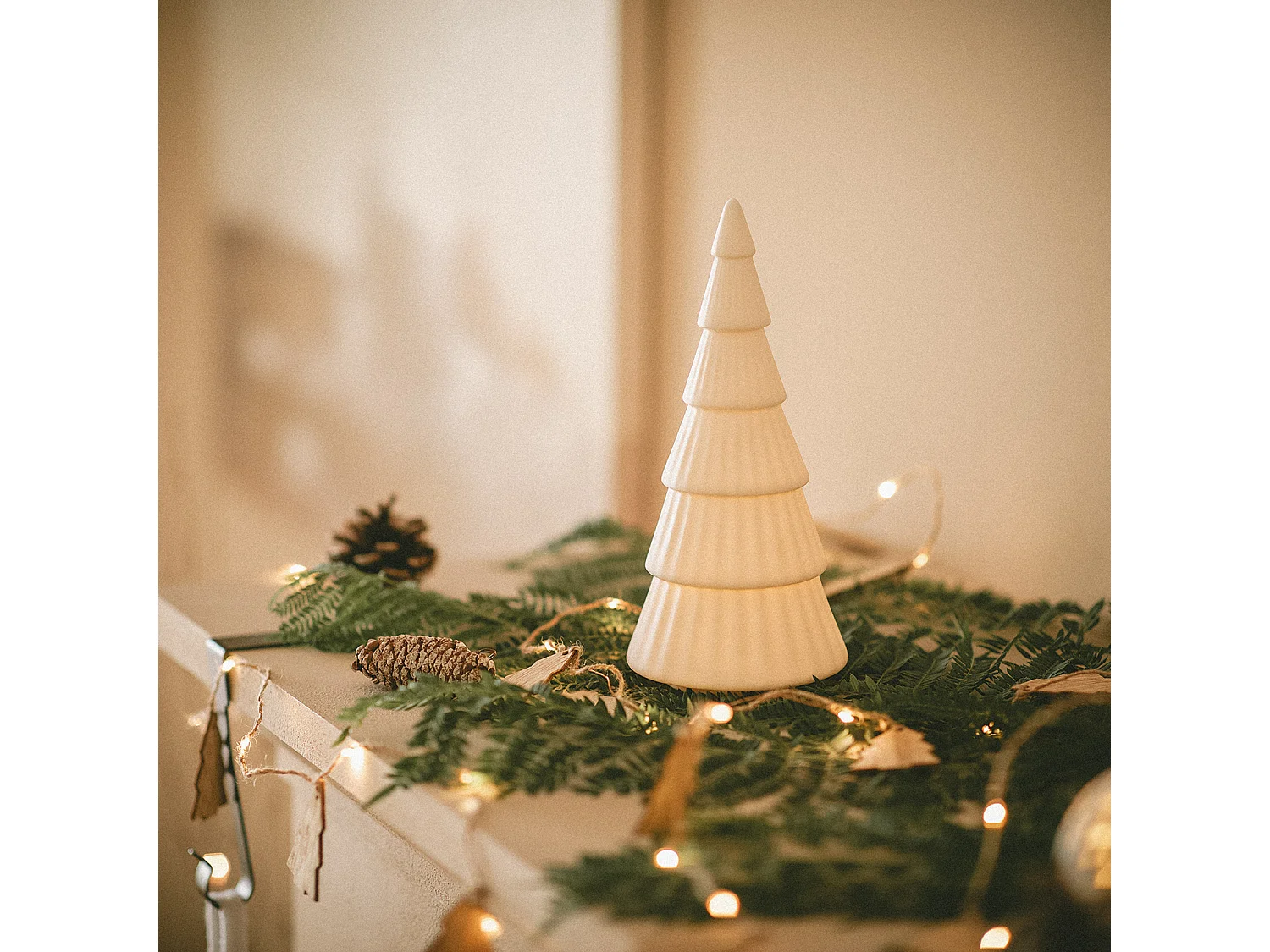Árbol de Navidad LED con Batería Schnee Blanco