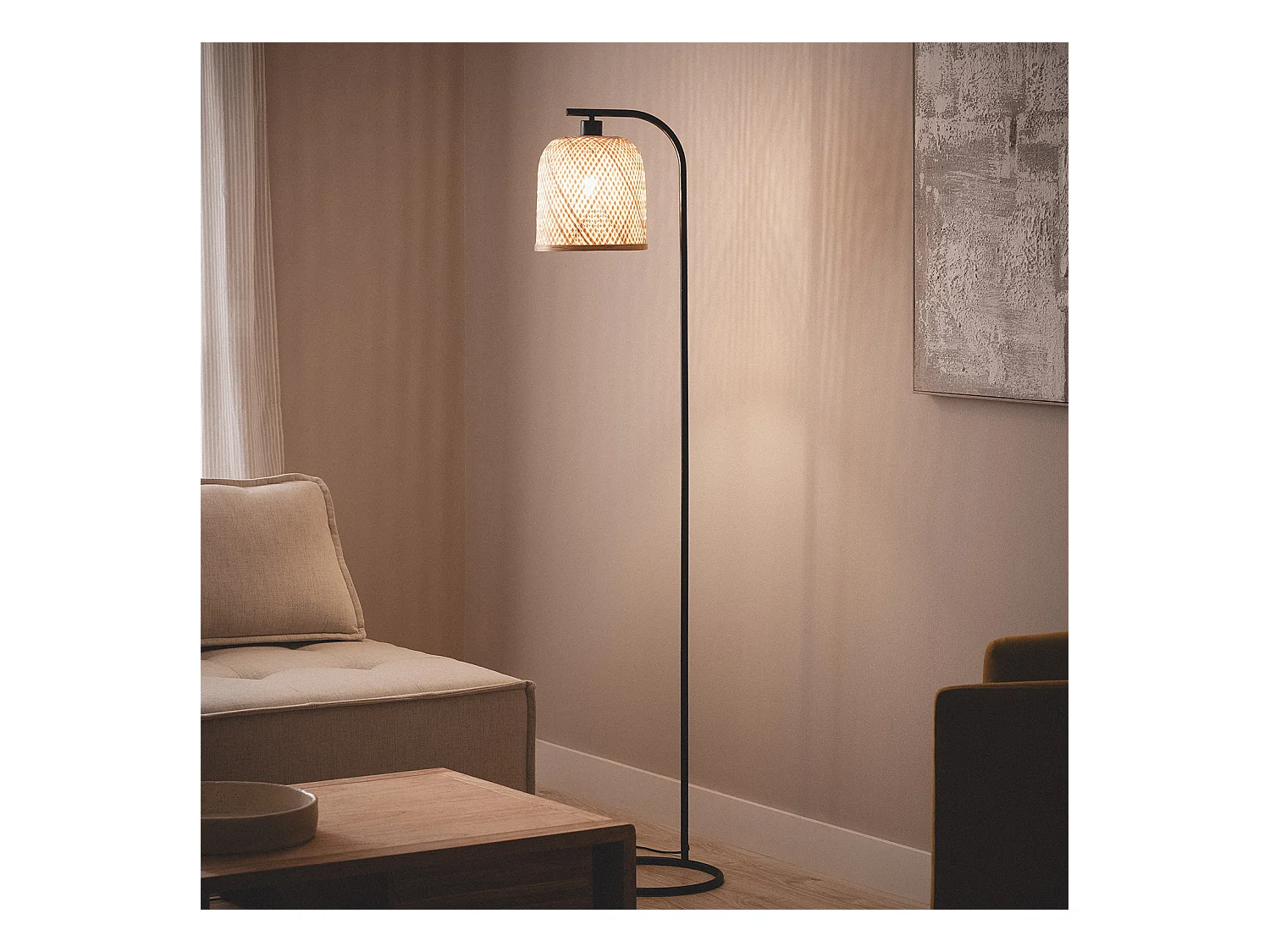 Lampadaire Bambou Adola Naturel