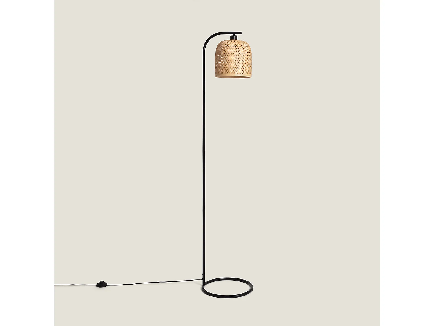 Lampadaire Métal et Bambou Adola Naturel