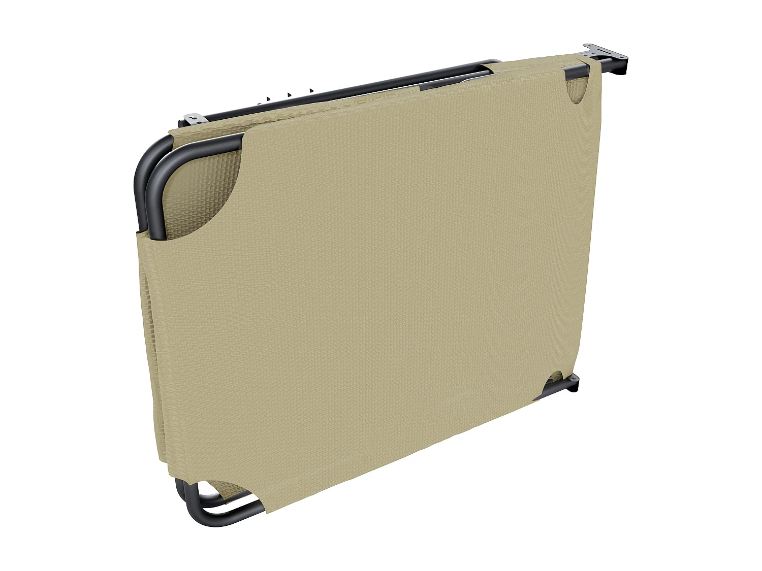 Lettino Pieghevole Prendisole Senza Tettuccio Parasole Schienale Reclinabile Regolabile Struttura In Metallo Nero Sedia Sdraio 187 x 53 x 24 Cm (Beige)