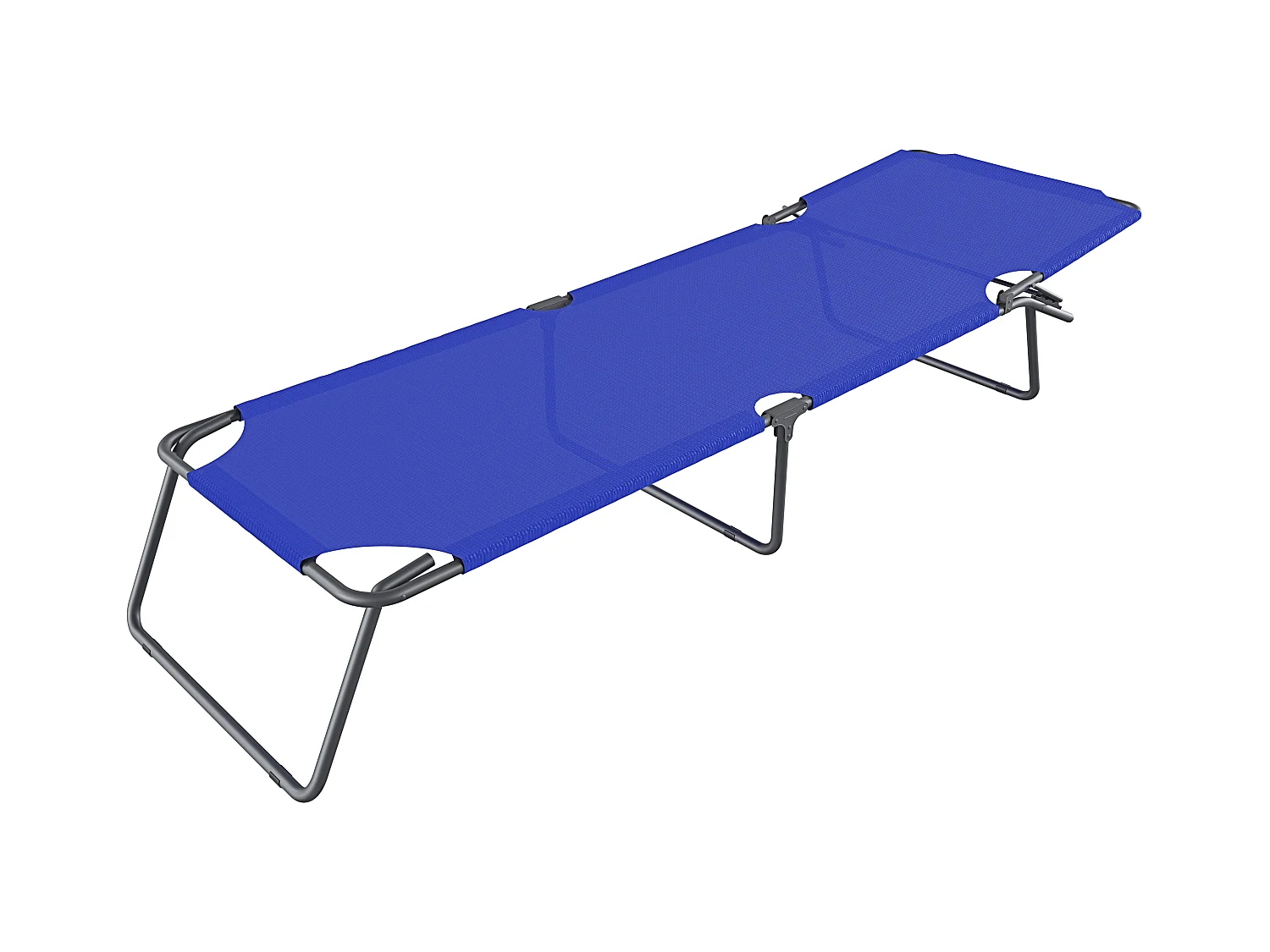 Lettino Pieghevole Prendisole Senza Tettuccio Parasole Reclinabile Regolabile Metallo Nero Sdraio Spiaggia Mare Giardino Piscina 187x53x24 Cm Blu